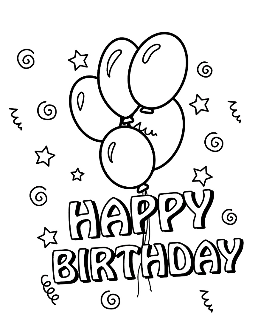 Birthday Coloring Pages Free