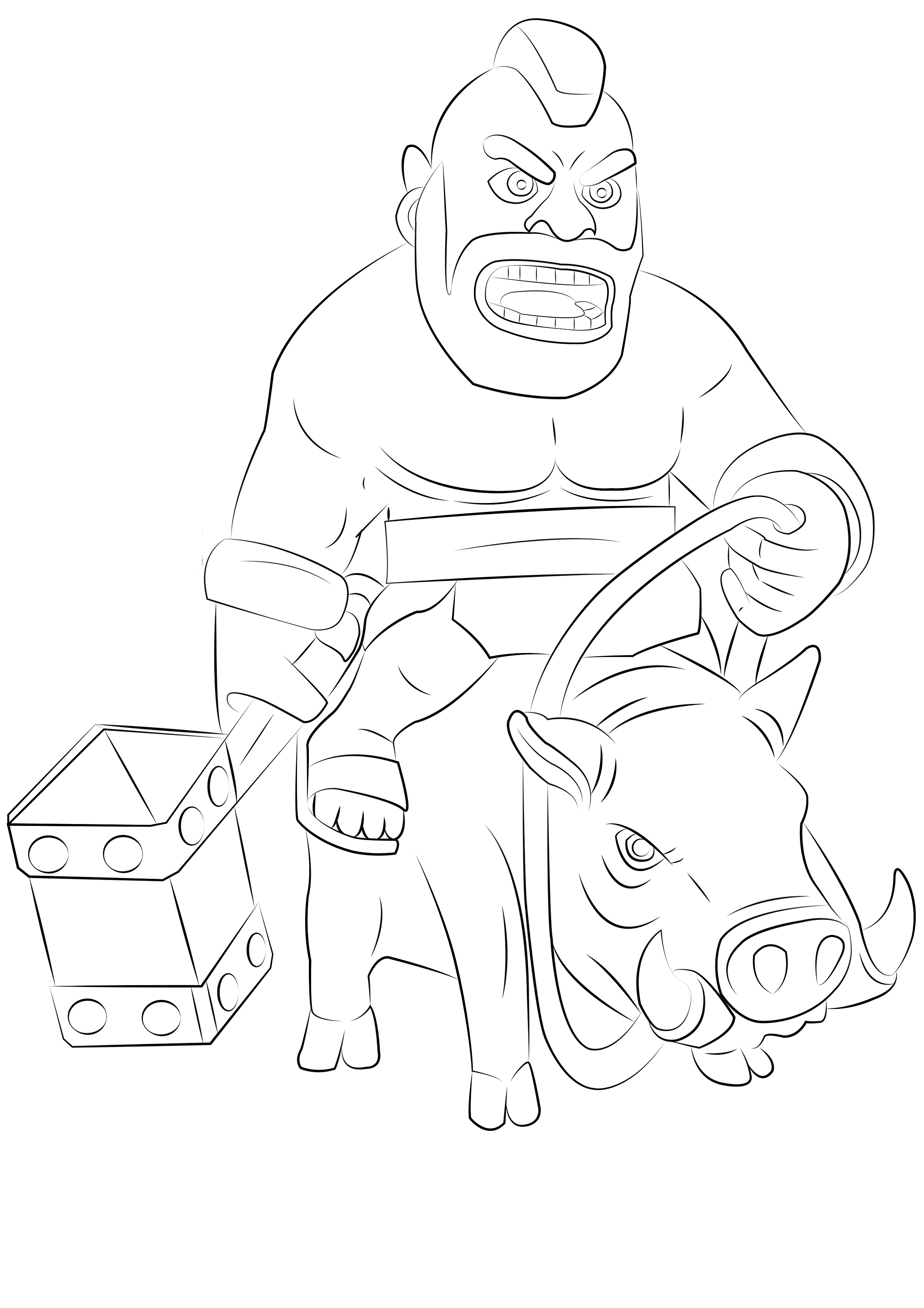 Clash Of Clans Coloring Pages Hog Rider