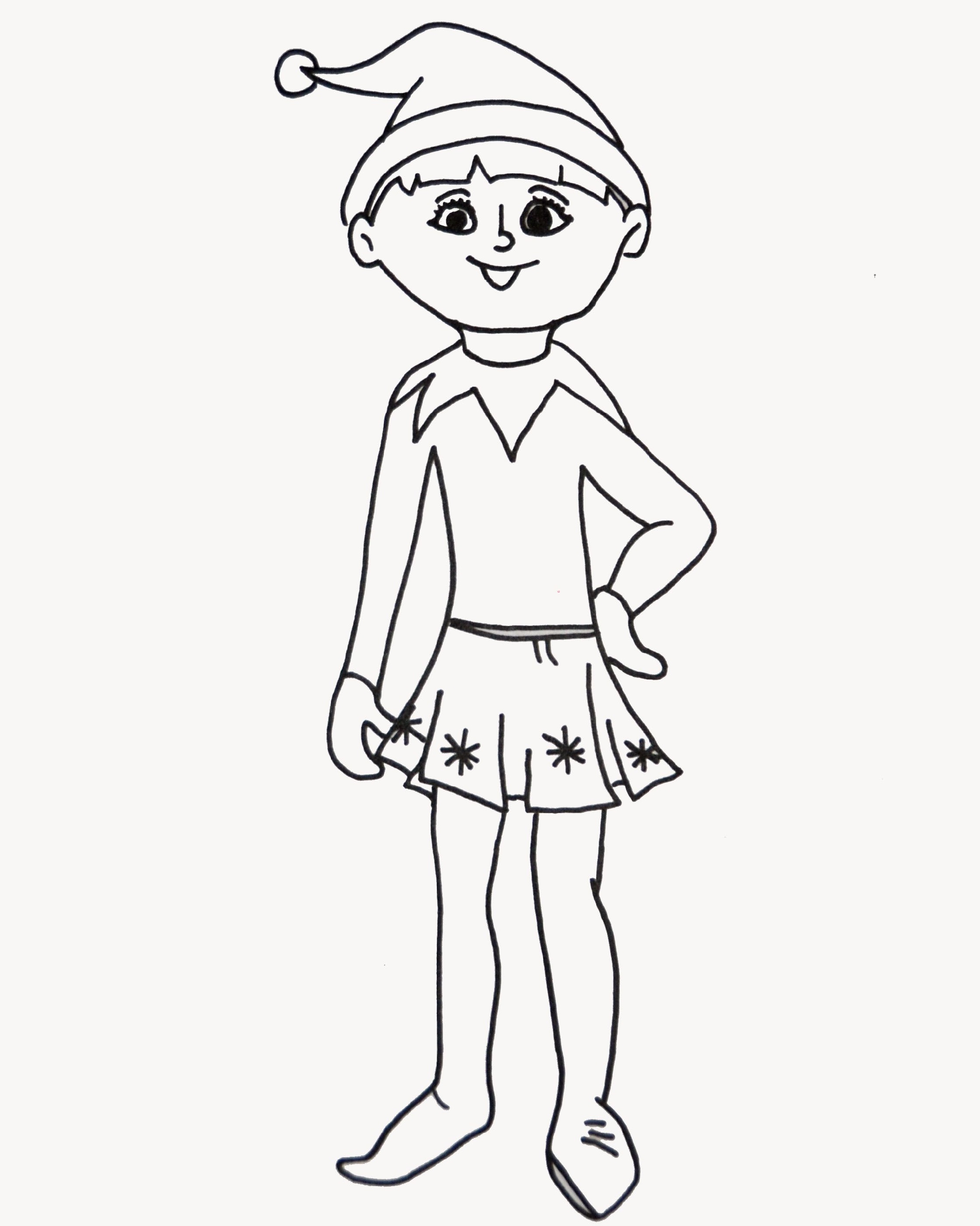 Elf On The Shelf Printable Coloring Pages To Print
