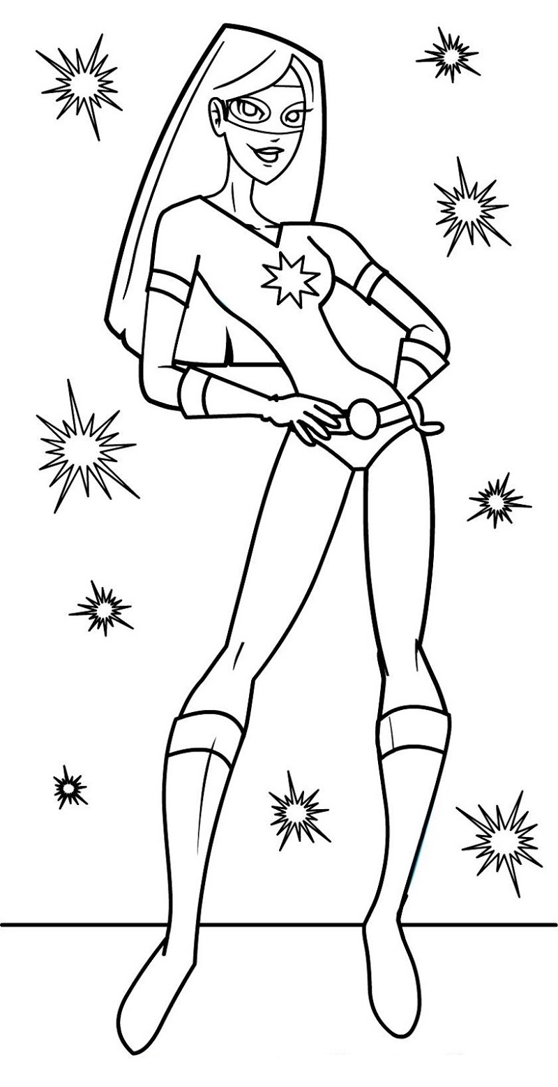 Female Superhero Coloring Pages Free