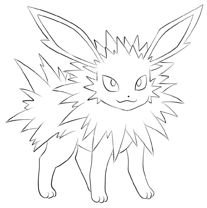 Flareon Coloring Page To Print.