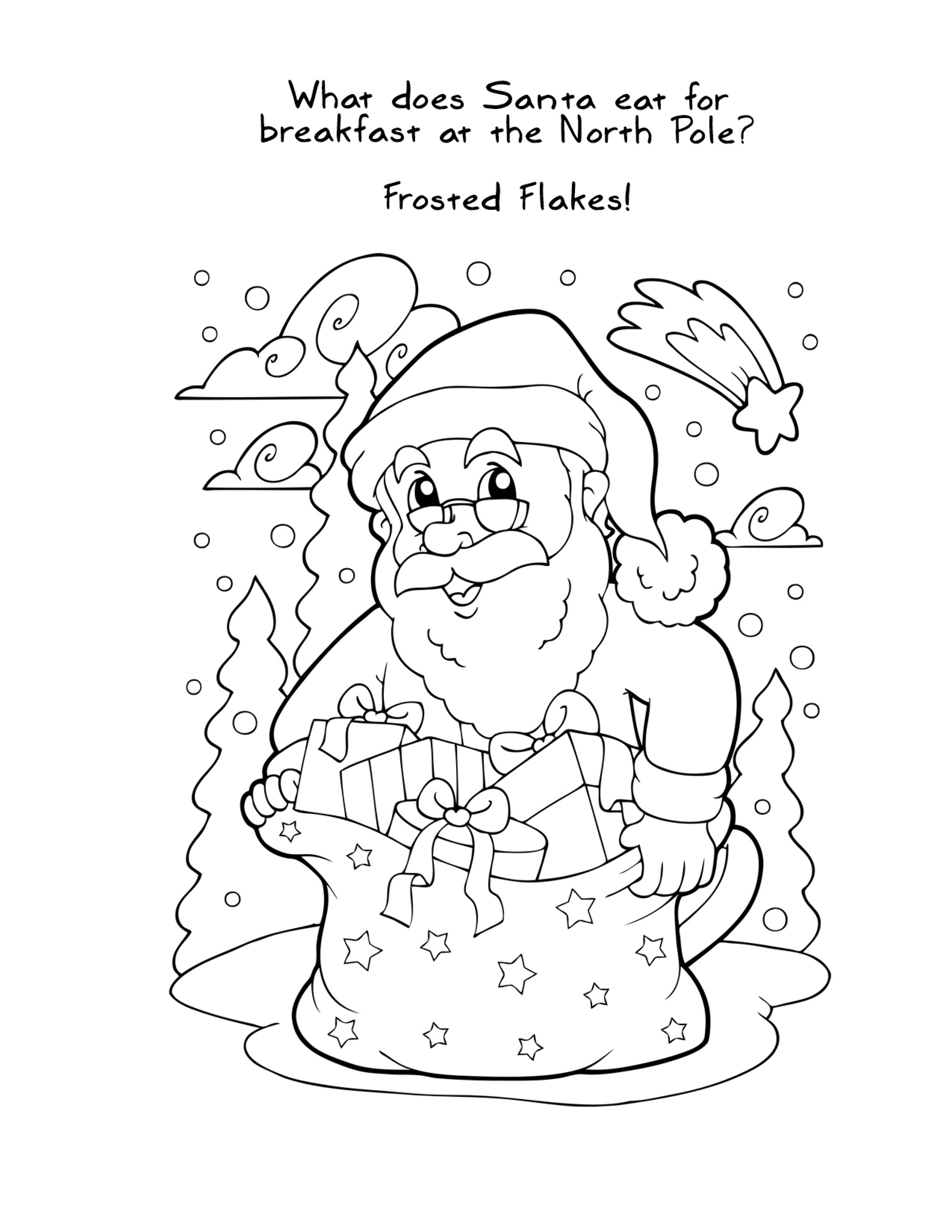 Free Printable Christmas Coloring Pages Santa