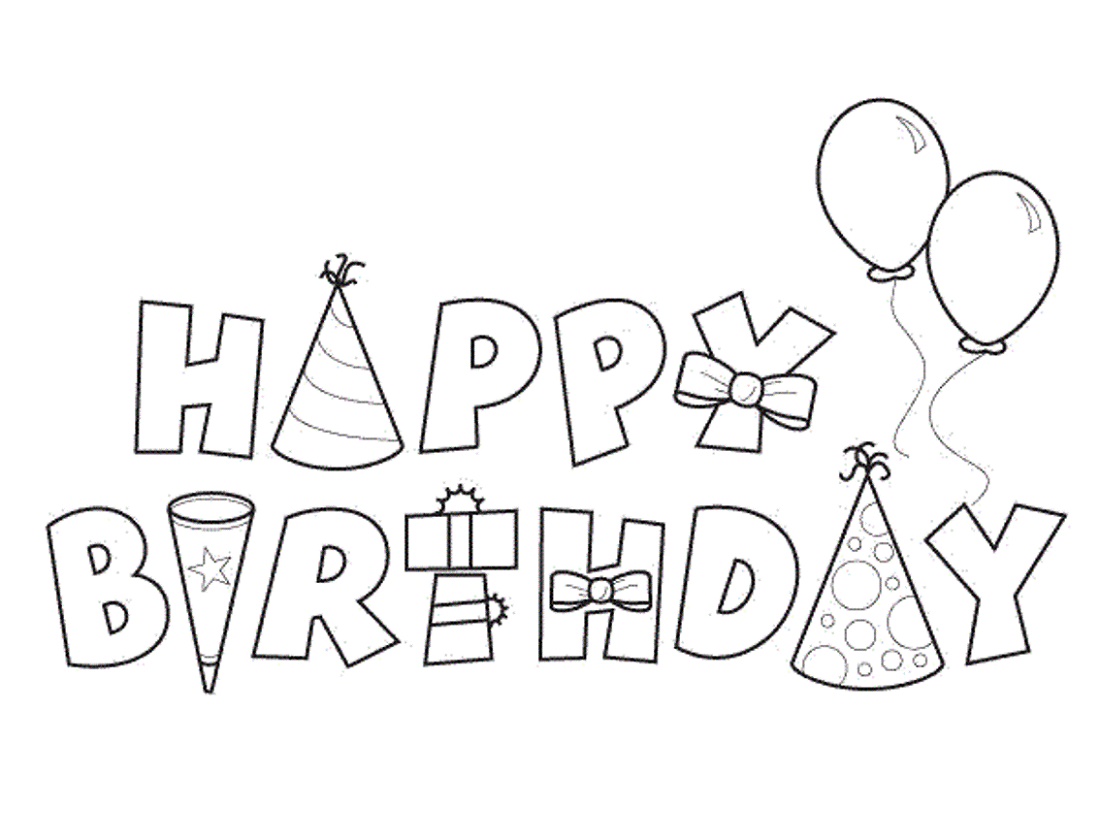 Happy Birthday Coloring Pages Free.