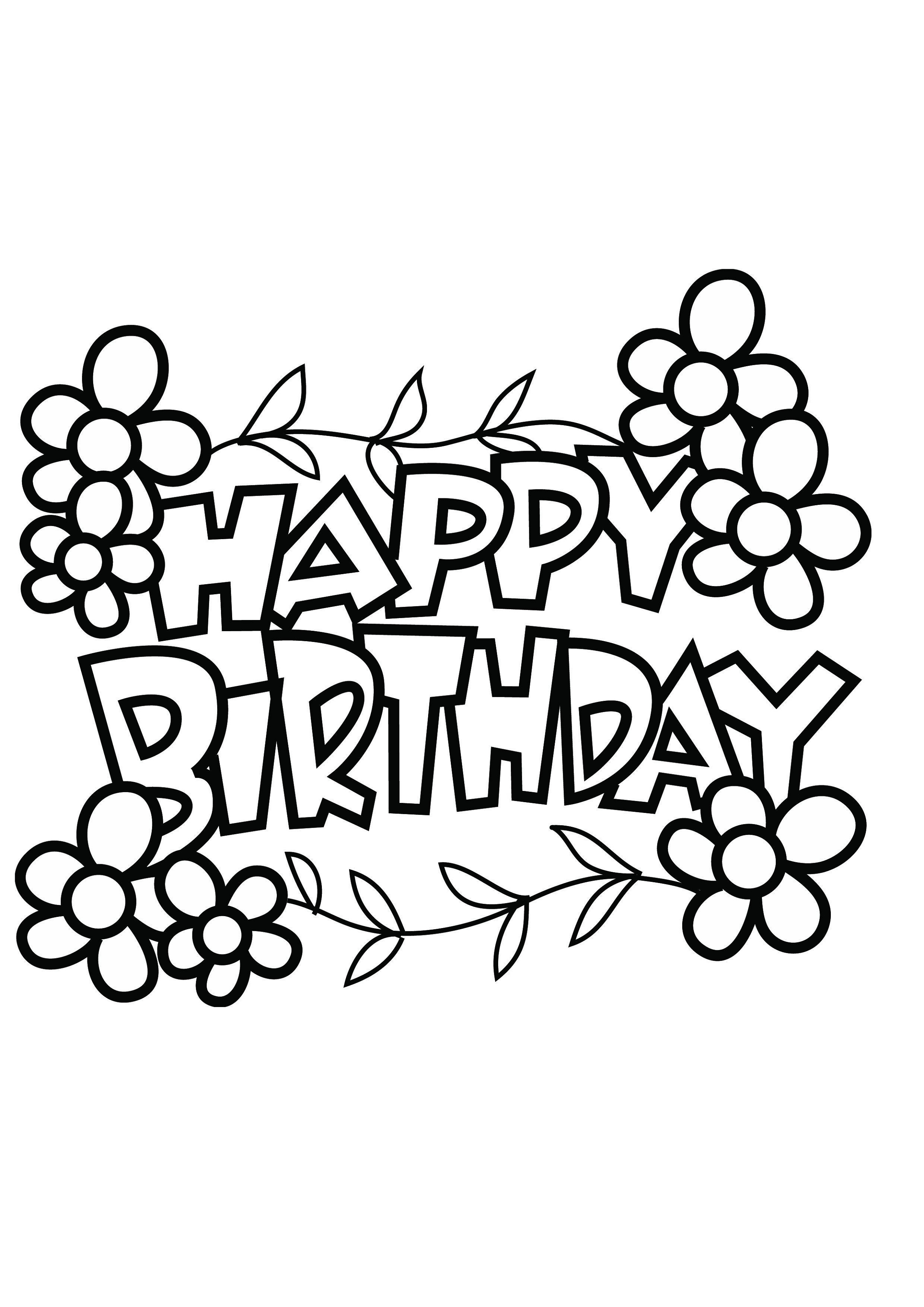 Happy Birthday Coloring Pages To Print
