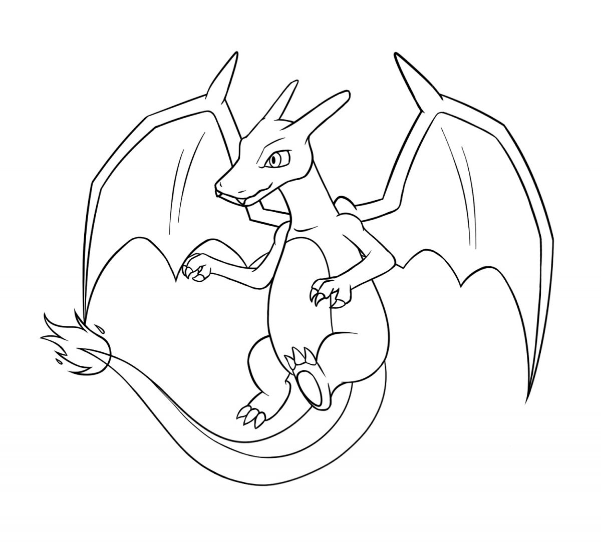Mega Charizard Coloring Page | K5 Worksheets