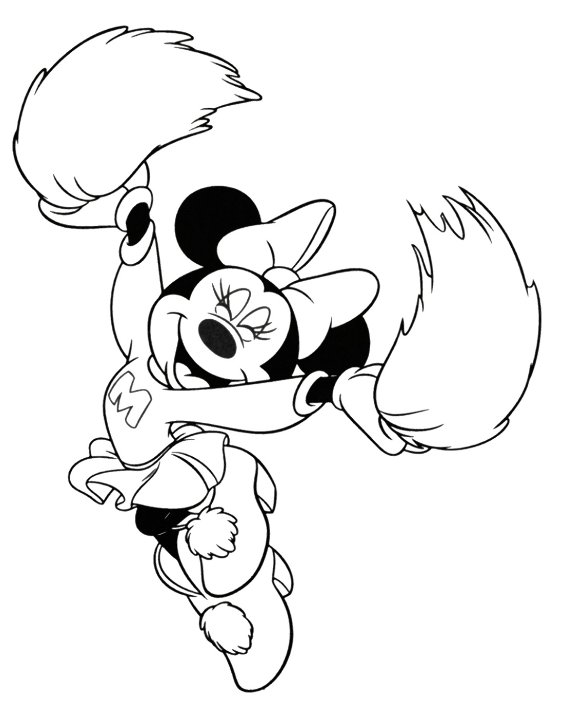 Minnie Mouse Printable Coloring Pages Cheerleader