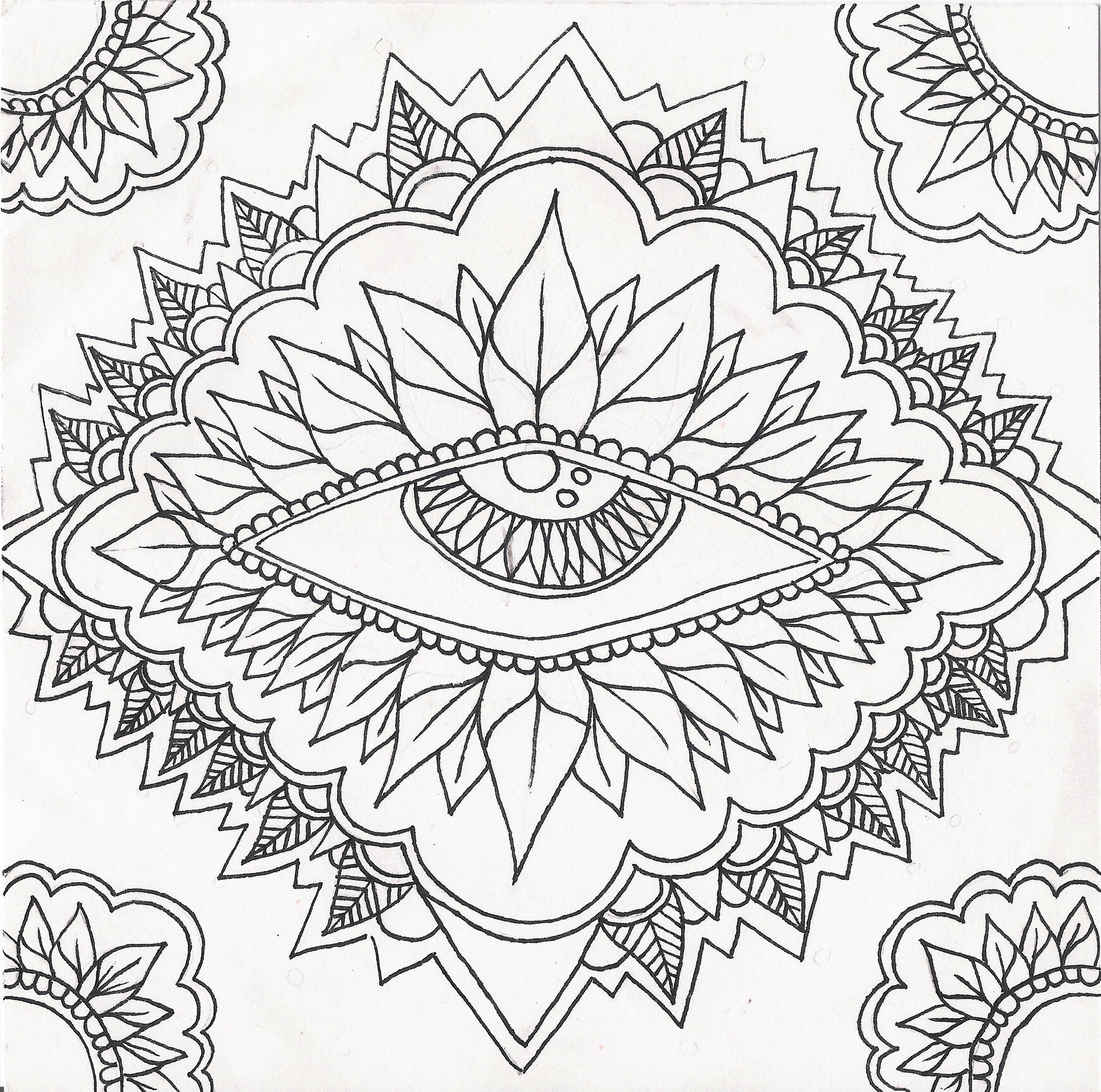 Psychedelic Coloring Pages Eye