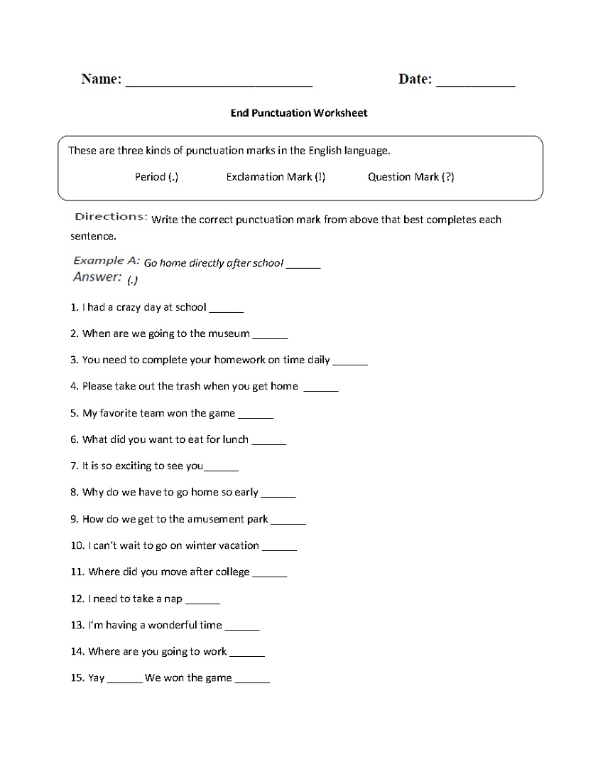 4th Grade Worksheets Grammar