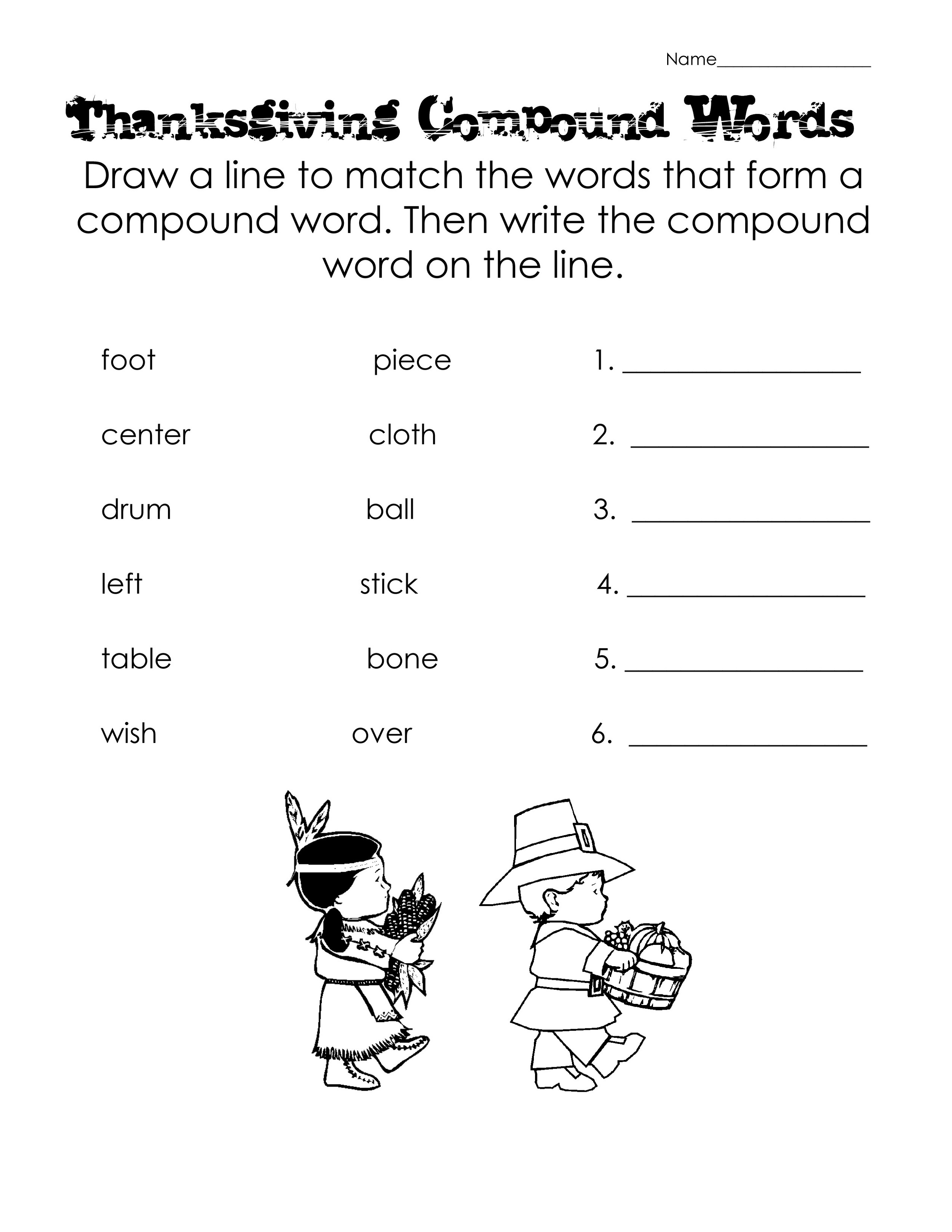 5th Grade Worksheets Compound Word