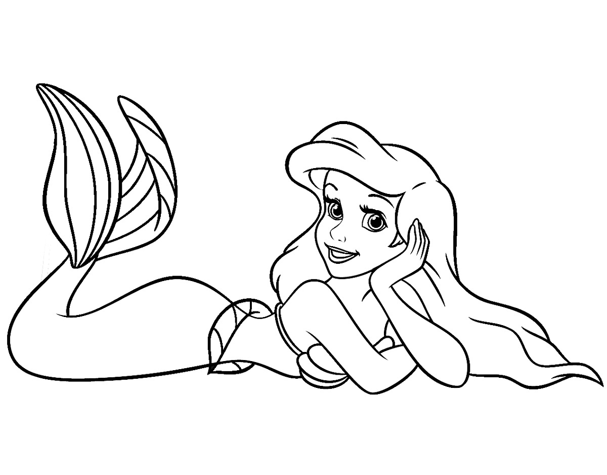 Ariel Mermaid Coloring Pages Free