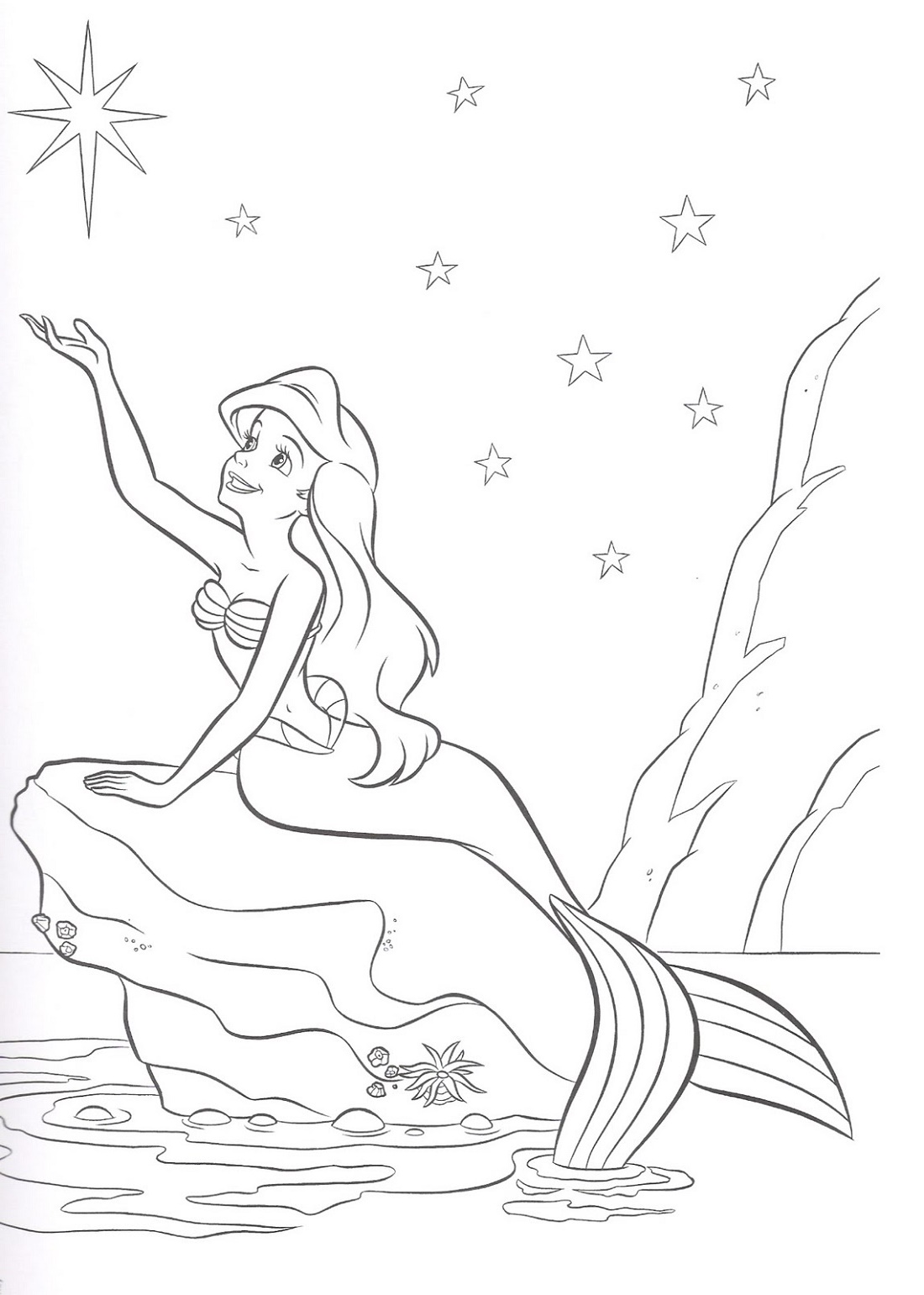 Ariel Mermaid Coloring Pages The Little Mermaid
