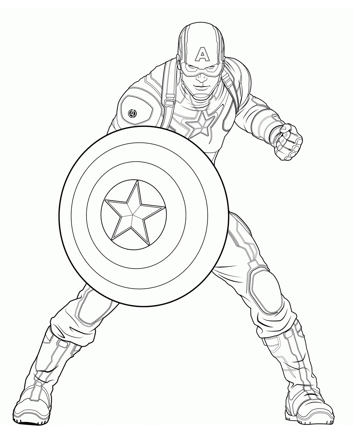 Captain America Shield Coloring Page Defends