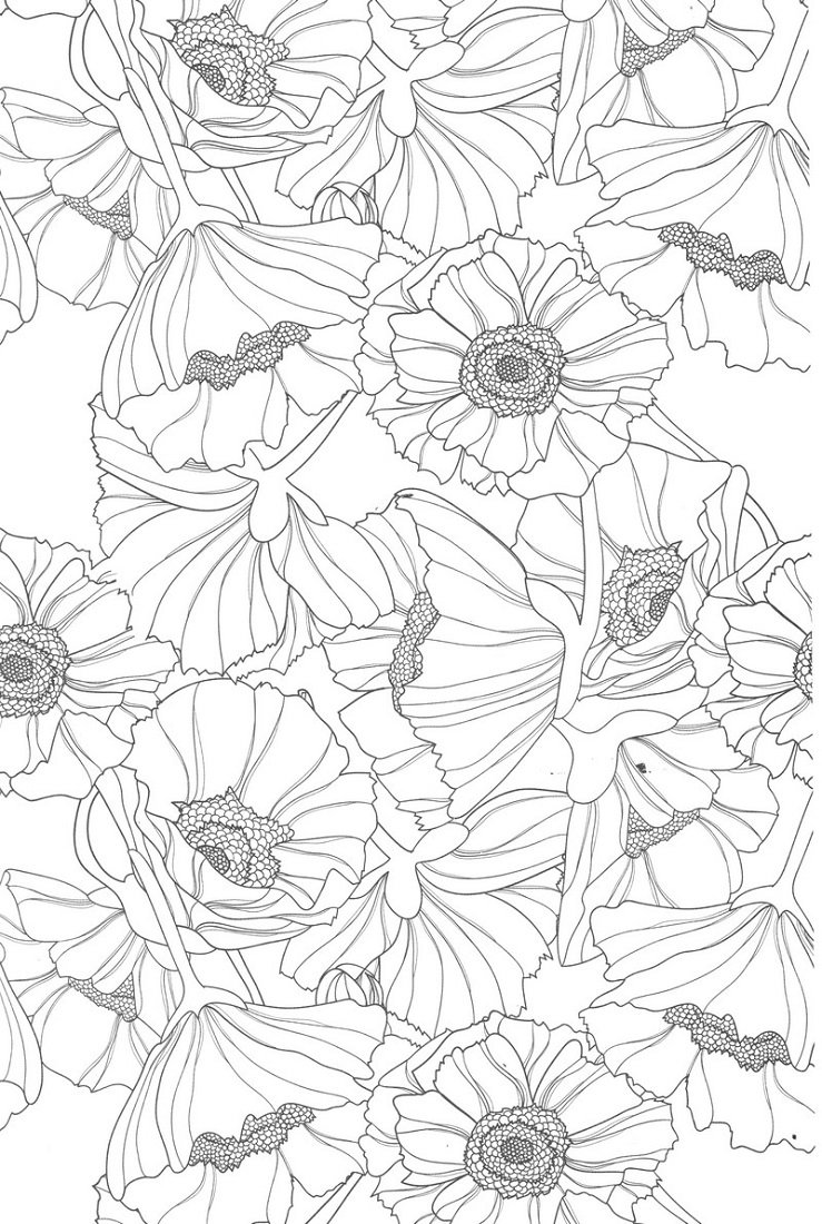 Coloring Sheets For Teens Flowers