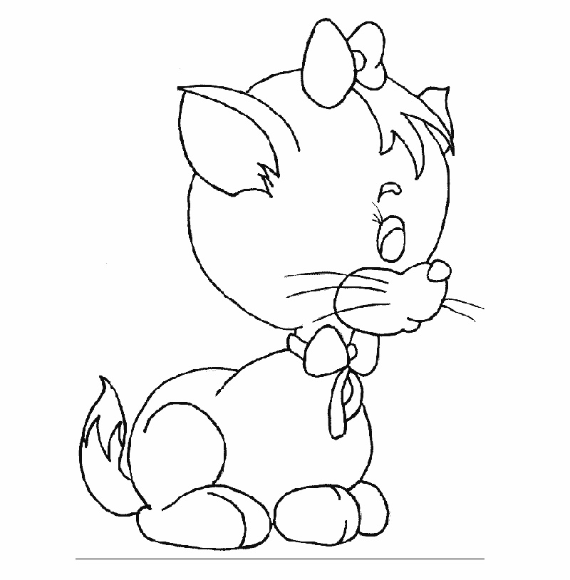 Cute Baby Animal Coloring Pages Cat