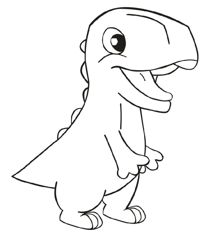 Easy Coloring Pages Dinosaur