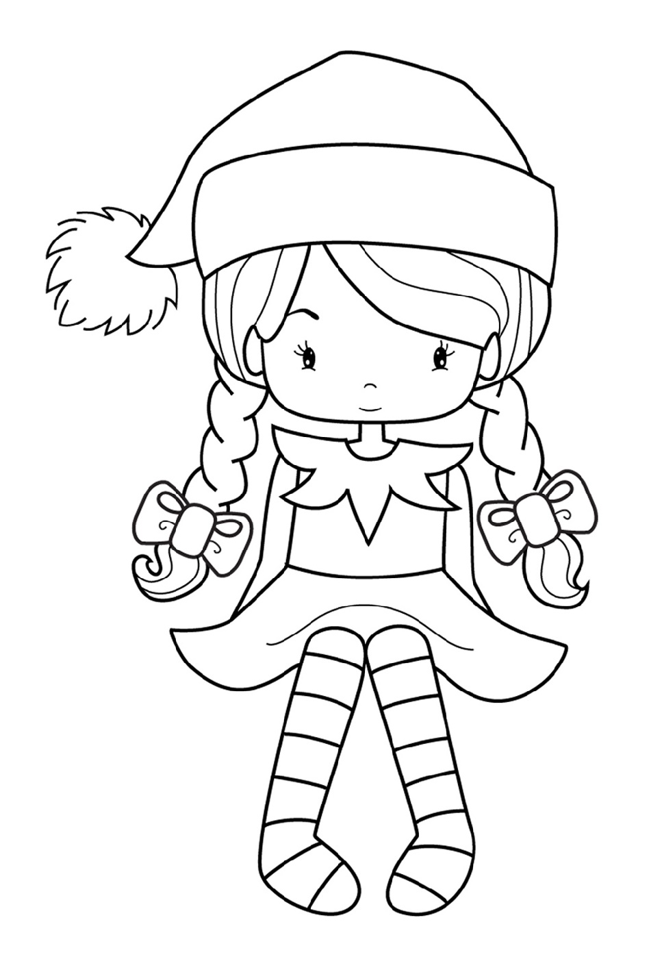 Elf Coloring Pages Girl