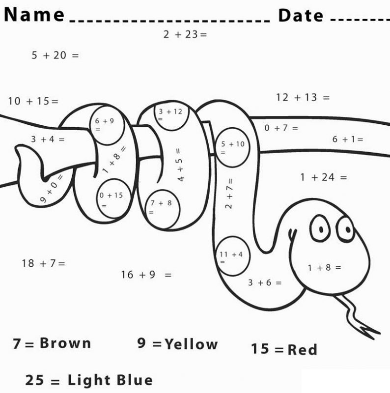 Free Printable Math Pages Coloring | K5 Worksheets
