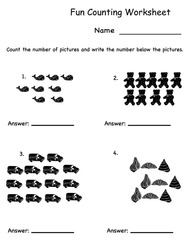 Math Worksheets For Kids Counting