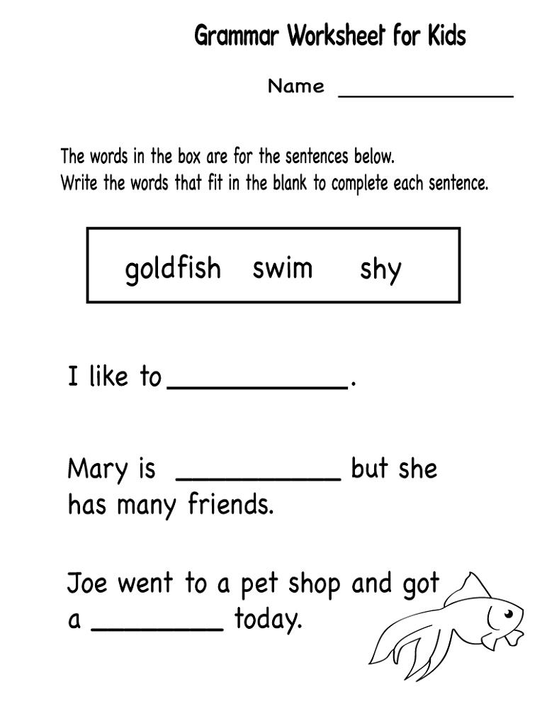 Printable Activities For 6 Year Olds Grammar