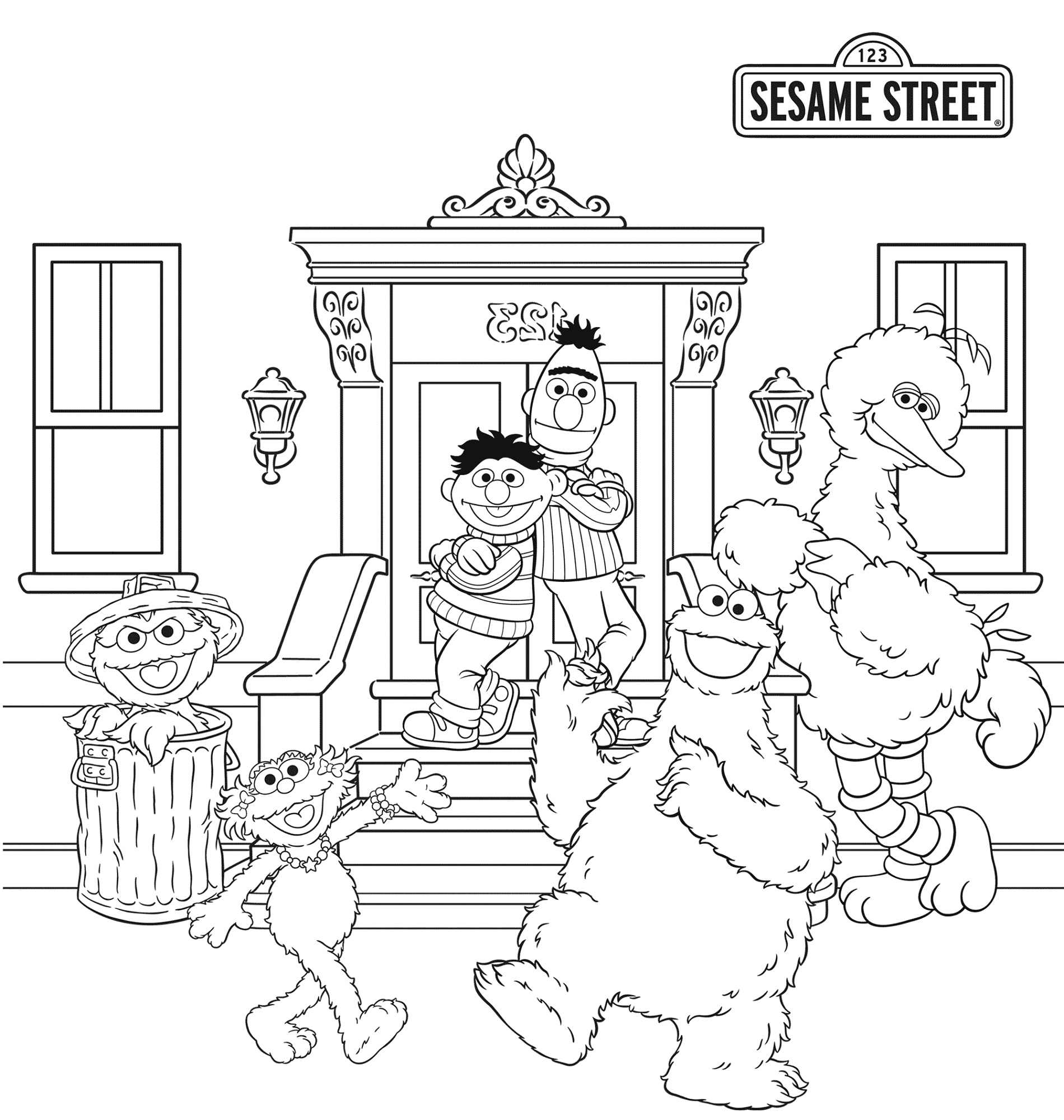 Sesame Street Coloring Pages Characters