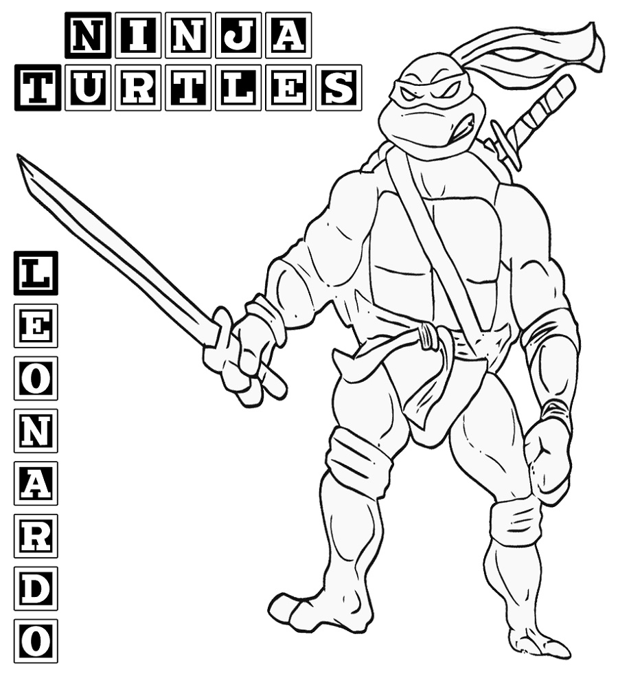 Teenage Mutant Ninja Turtles Coloring Pages Leonardo