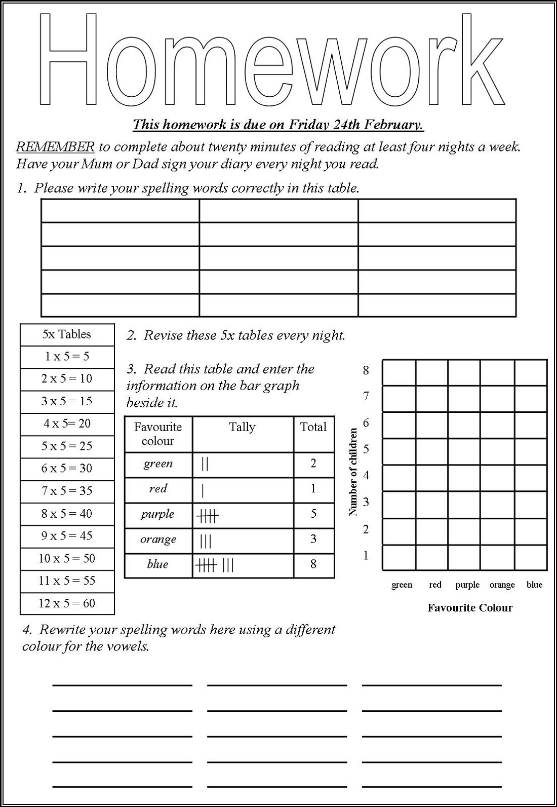 Year 4 English Worksheets Printable HomeworkYear 4 English Worksheets Printable Homework