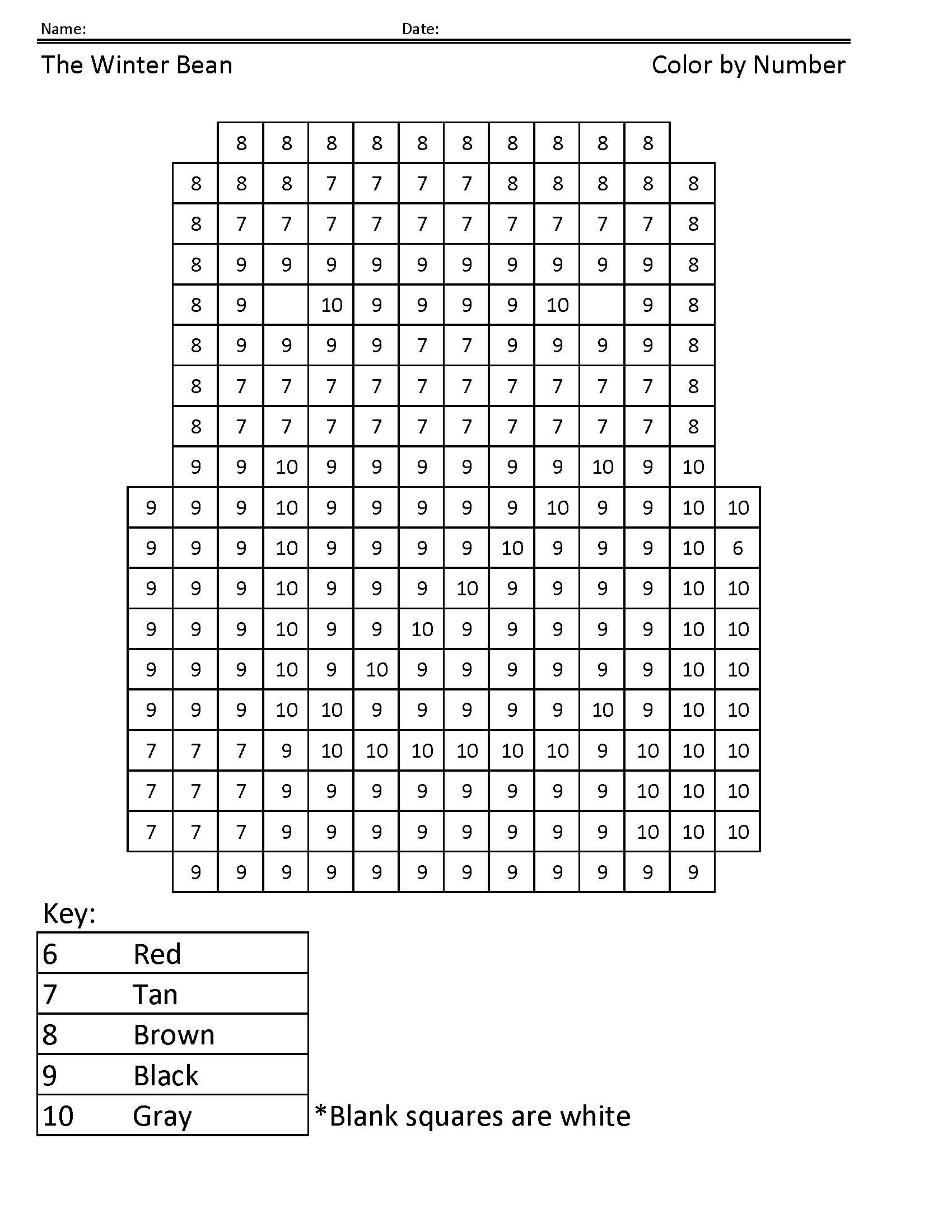 Activity Sheets For Elementary Students Color By Numbers