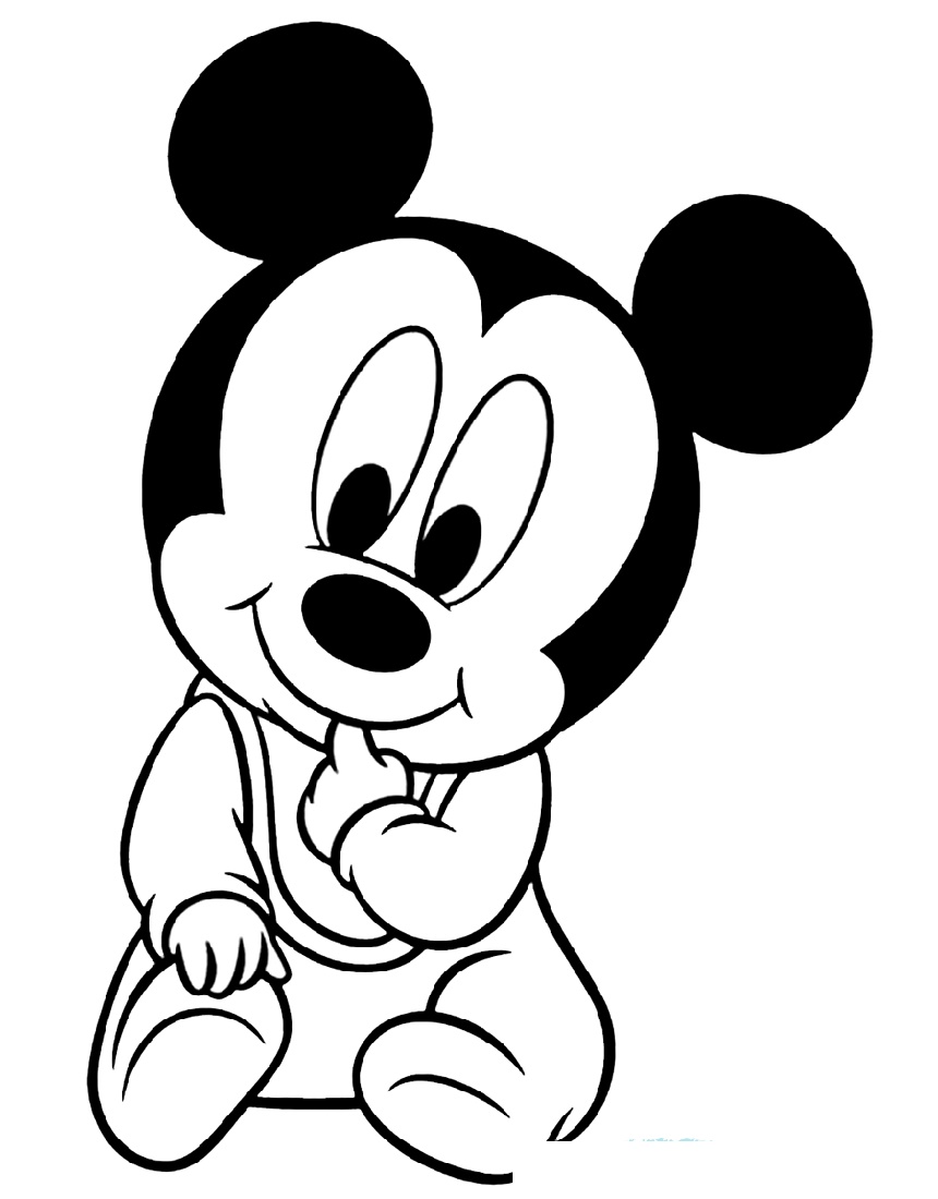 Baby Mickey Mouse Coloring Pages Cute