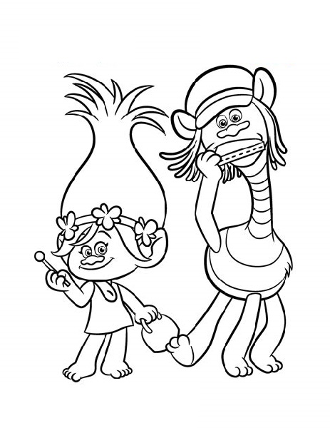 Princess Poppy Coloring Page And Cooper