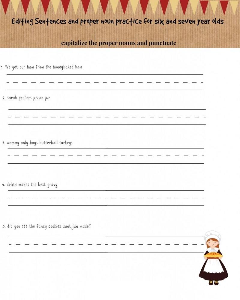 Worksheets For 7 Year Olds English Sentence
