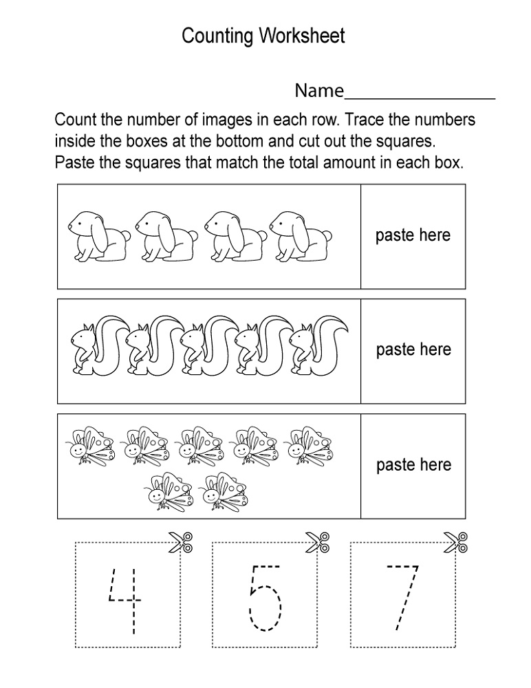 Worksheets To Print Counting