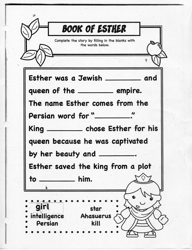 Children's Worksheets Free Bible