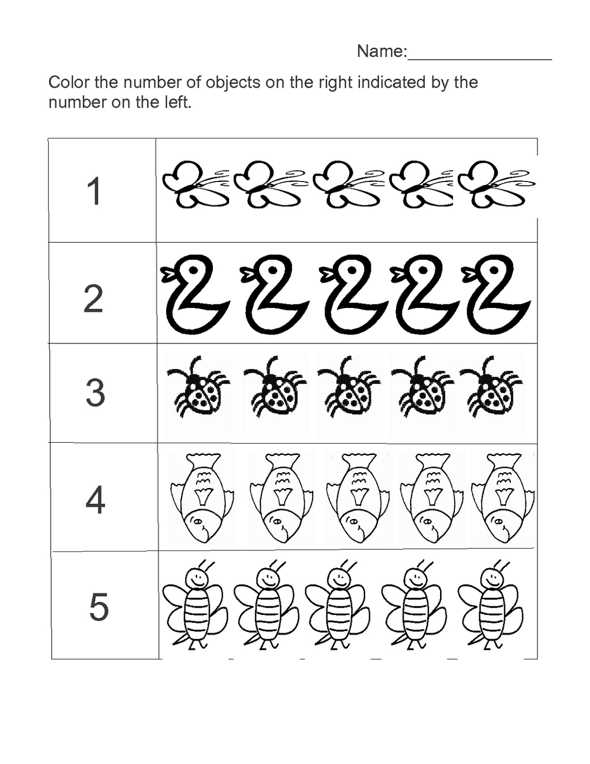 Coloring Worksheets For Kindergarten Count And Color