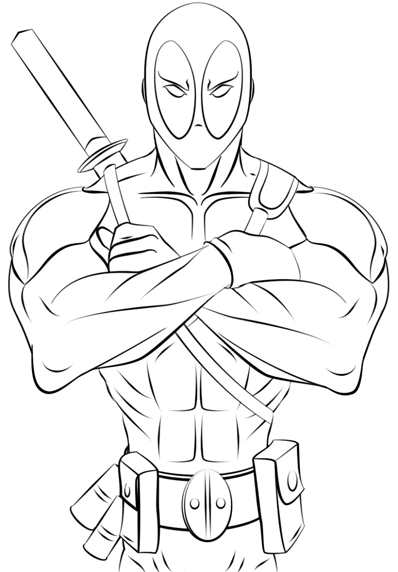 Deadpool Coloring Pages Free