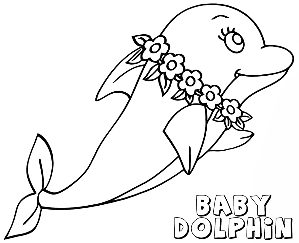 Dolphin Coloring Pages Baby