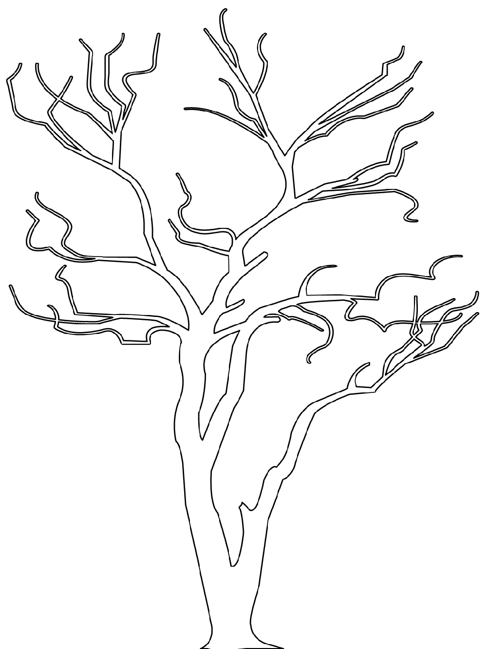 Bare Tree Coloring Page Outline