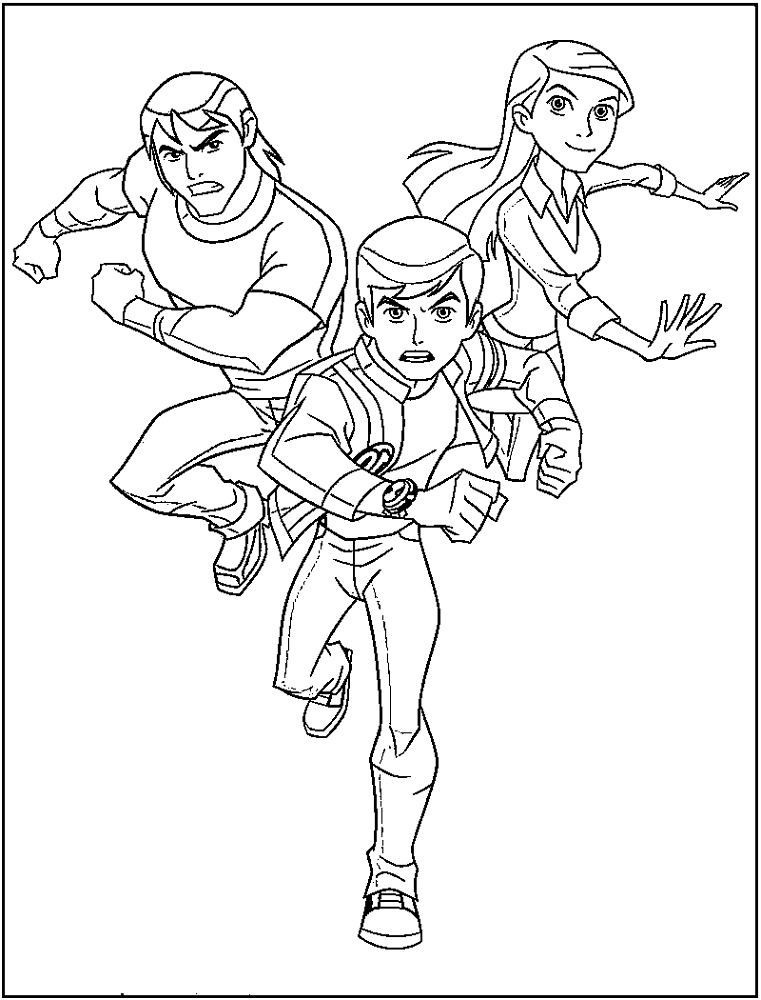 Ben 10 Coloring Pages Characters