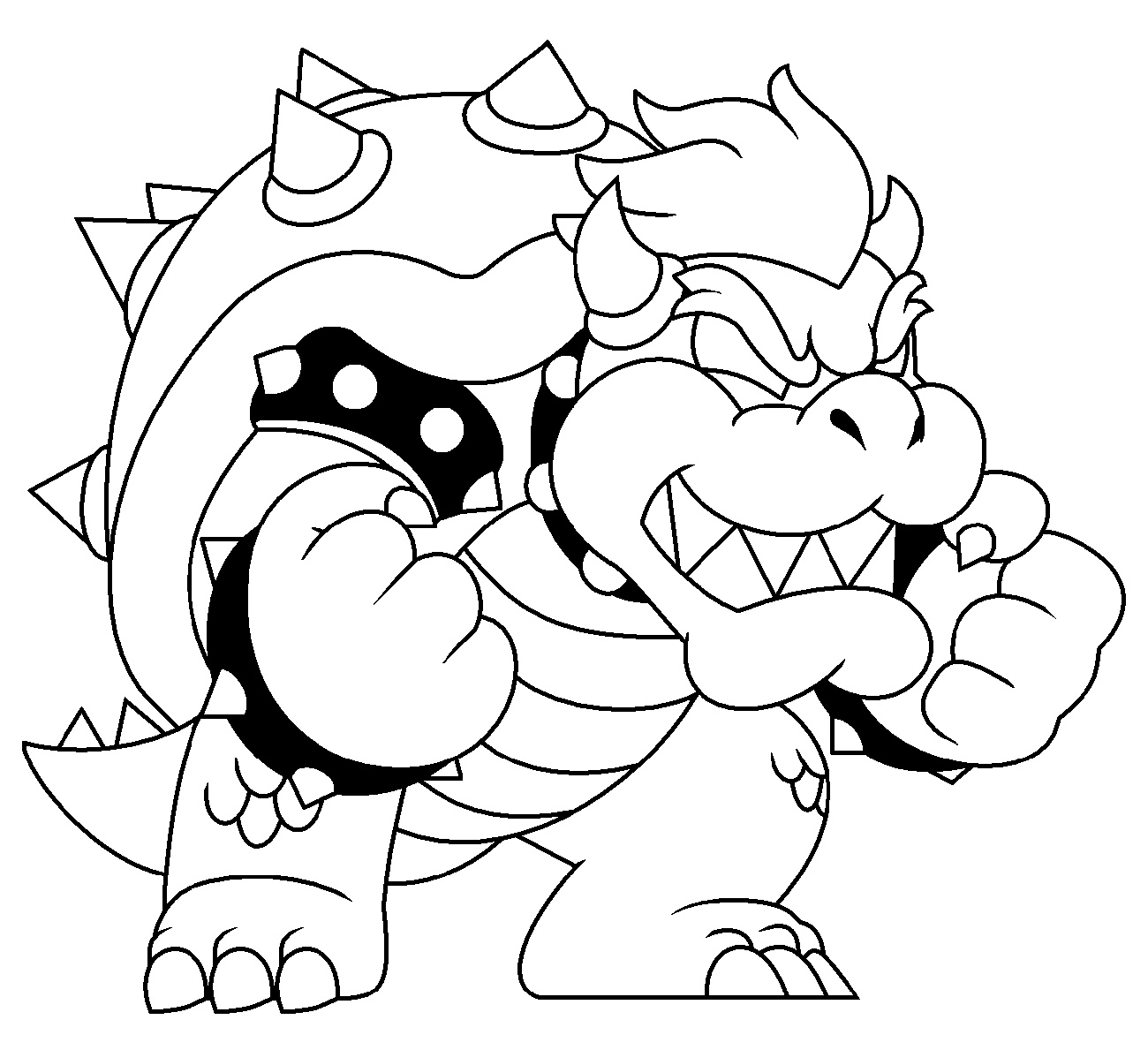 Bowser Coloring Page Free