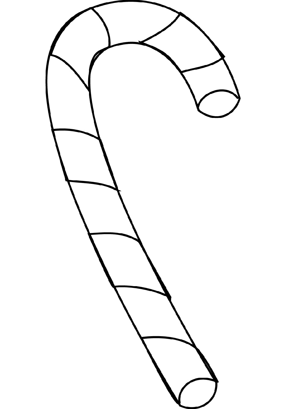 Candy Cane Coloring Page Simple