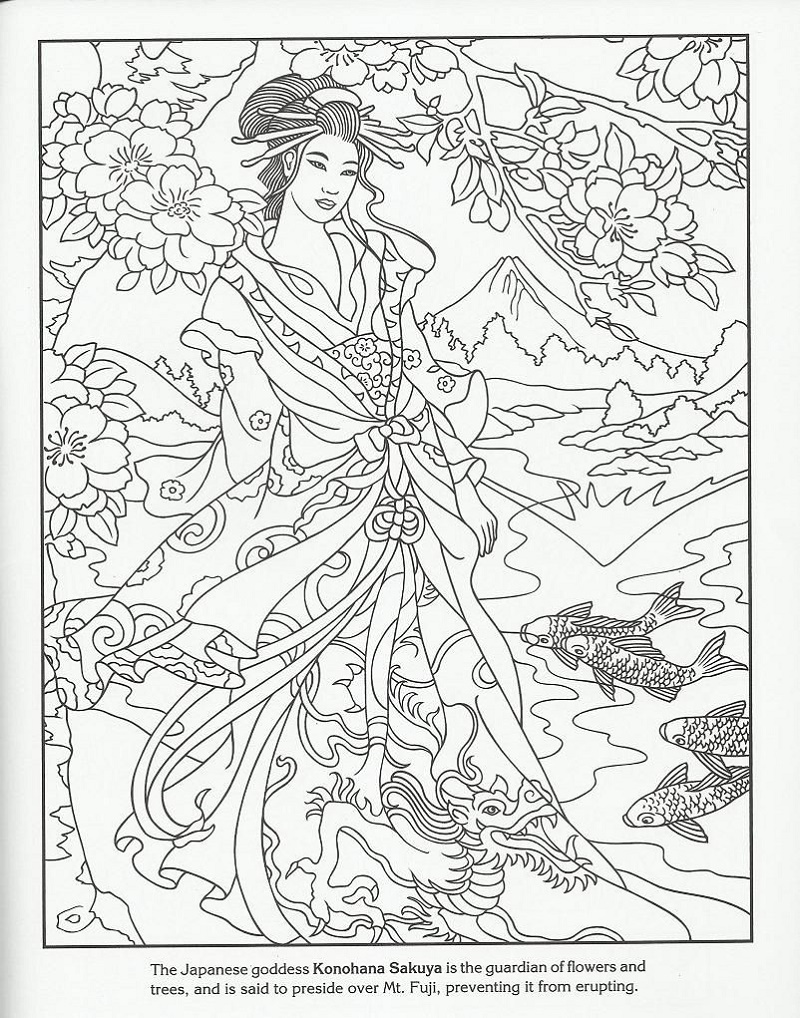 Coloring Book Sakuya Geisha