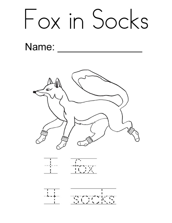 Fox In Socks Coloring Page For Kids