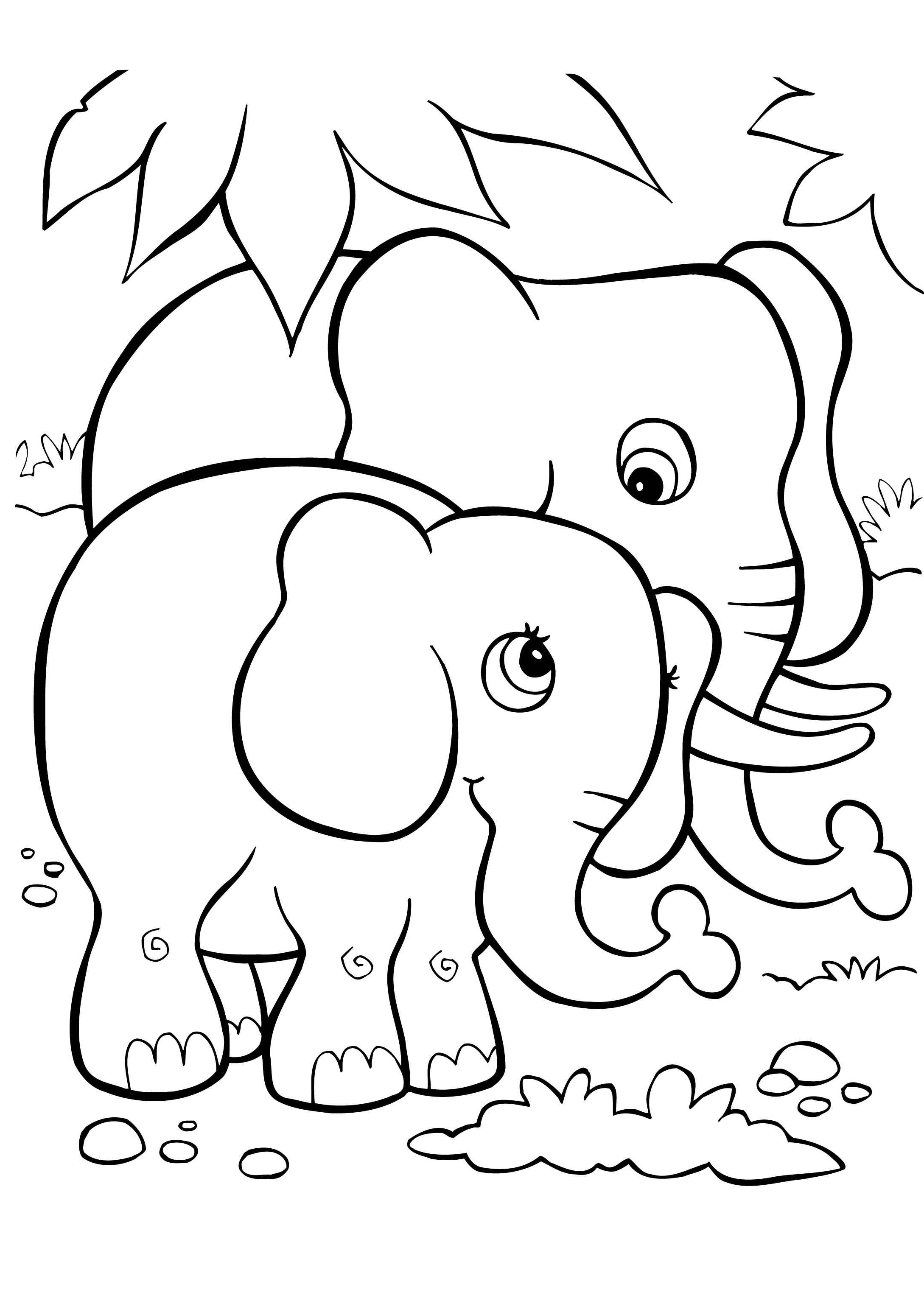 Elephant Coloring Pages For Kids