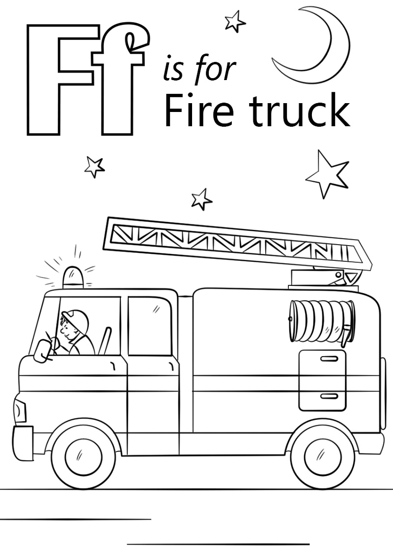 Fire Truck Coloring Page For Kids