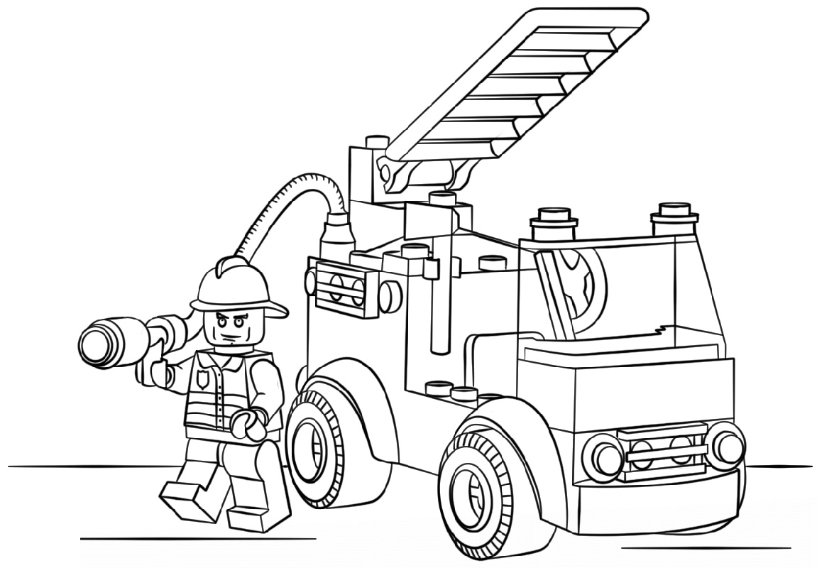 Fire Truck Coloring Page Lego