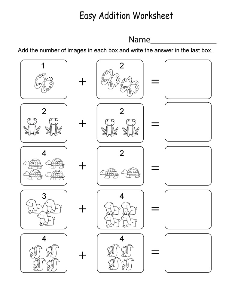 Free Addition Worksheets Easy