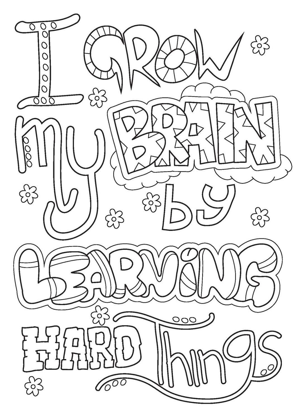 Growth Mindset Coloring Pages Printable