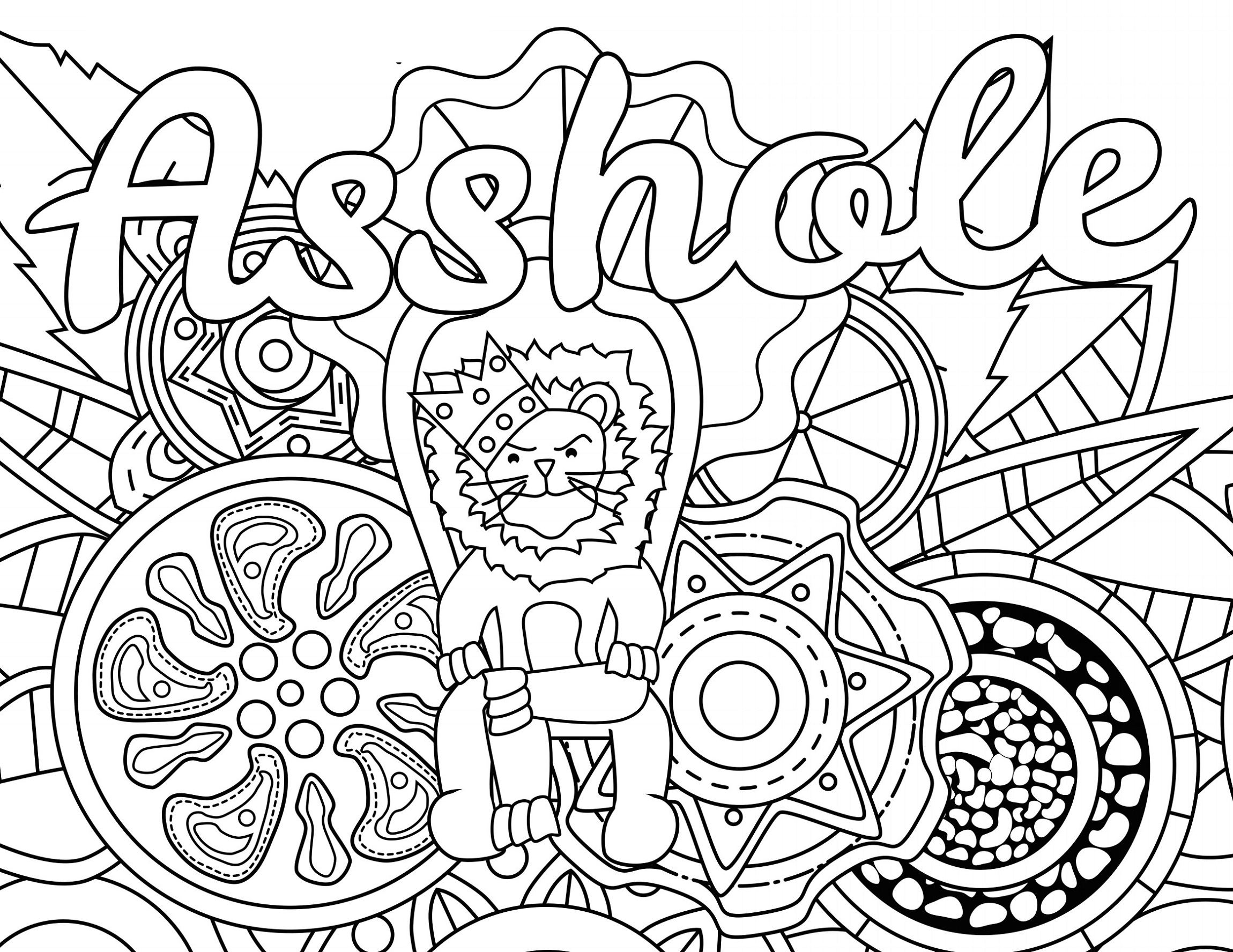Cuss Word Coloring Book Asshole