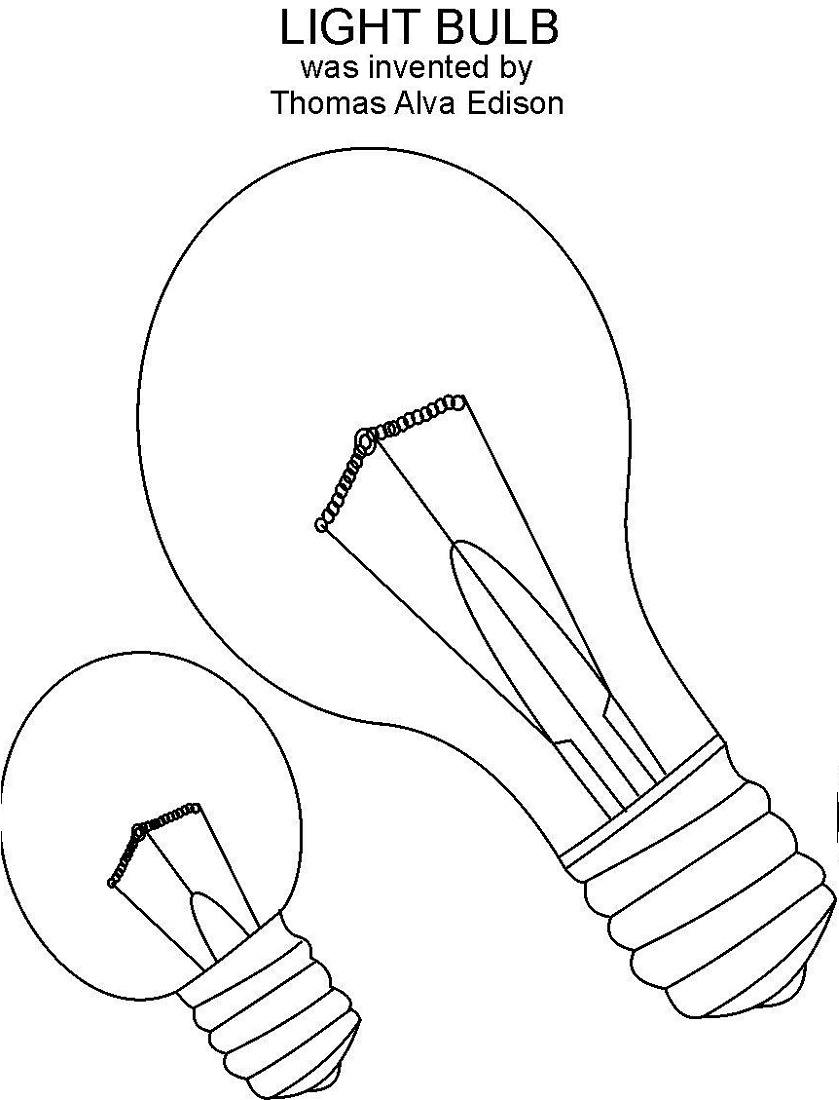 Edison Light Bulb Coloring Page