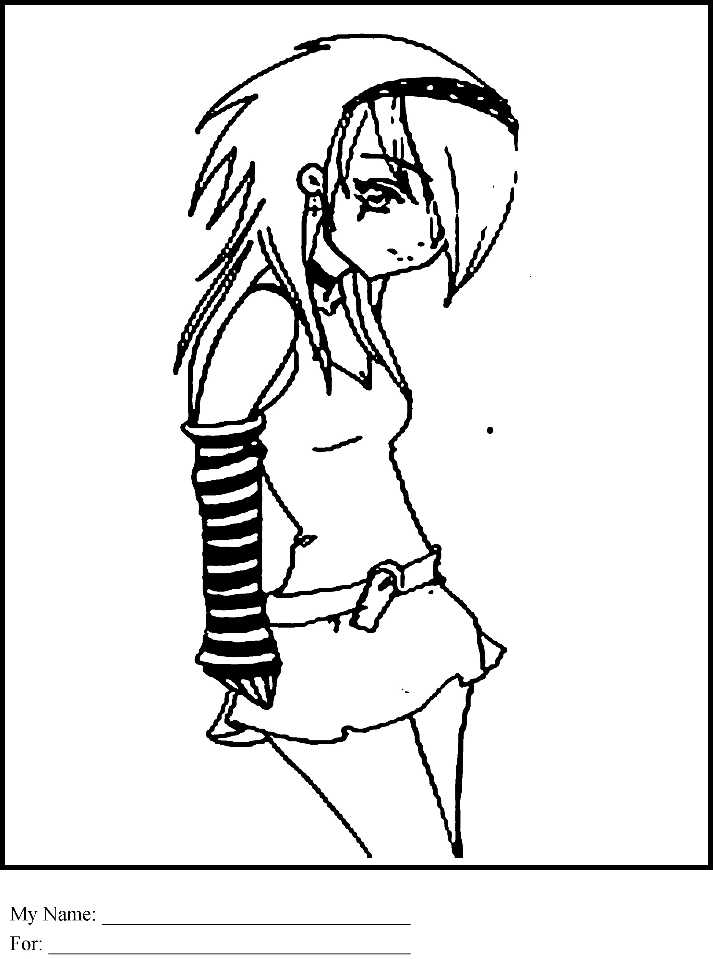 Emo Coloring Pages Girl
