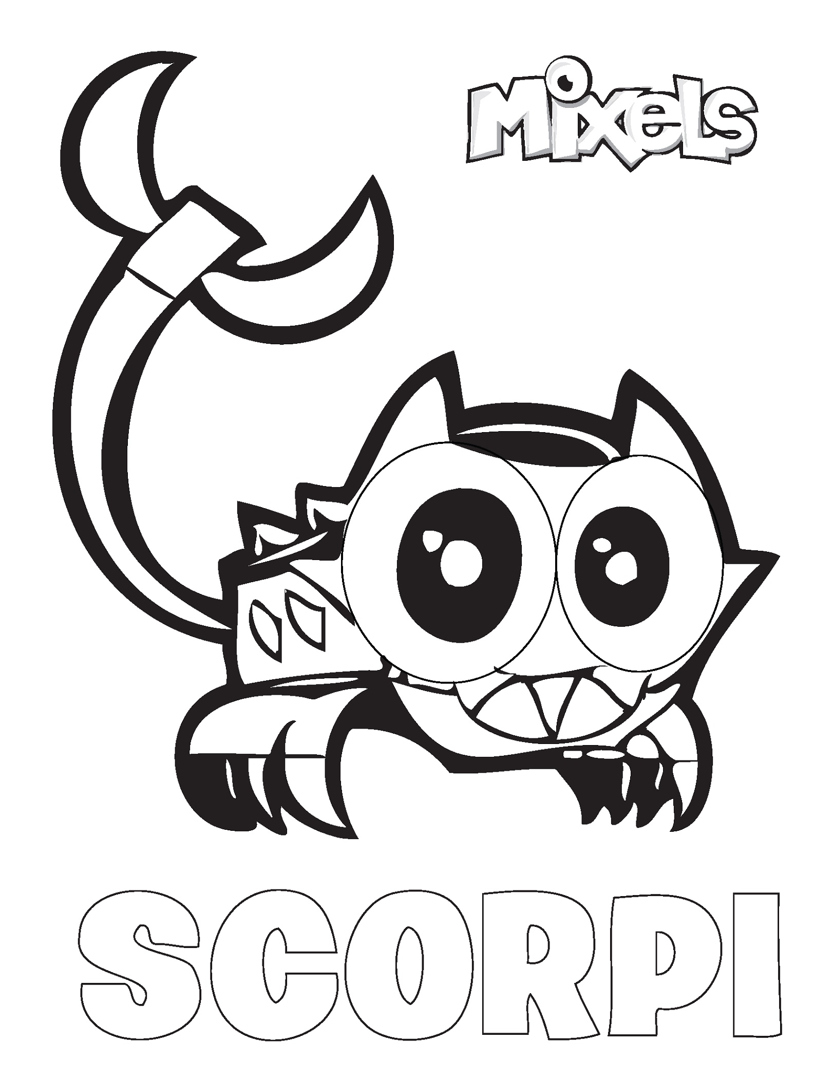 Mixels Coloring Pages Scorpi